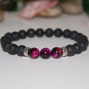 Lava Bracelet,Gemstone Bracelet,Handmade Stone Beads Bracelet